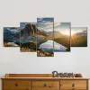 5 Paneel Lake Mountain Canvas Painting National Park Landschap HD Pictures Wall Art Posters en Prints for Living Room Decor No Frame