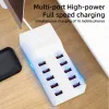 Chargers 10ports Desktop 50W ładowarki USB Multiport USB Dock do ładowania iPhone'a Samsung Xiaomi Huawei Home Office Charger Station