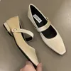 Suede flats loafers vrouwen marie janes lente schoenen vierkant teen ballet dansschoenen mode luxe jurk zapatillas de mujer 240419