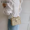 Rattan Straw Shoulder Bag Women Boho Hand-Woven Basket Messenger Pouch Summer Beach Square Box Top-handle Handbag 240422