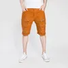 Plus size s-3xl Men shorts jeans casual moda vintage verão slim fit hole angusted ripped elástico 240422