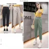 Capris Casual Harem Women's Pants Plus Size 3XL BASIC Pantalones New Spring Summer Thin Capris Army Green Elastic High midjebyxor