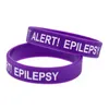 Bracelets de charme 1 PC Alerte épilepsie en silicone bracelet dans les enfants Taille pour la mode extérieure Femmes hommes Bijoux Gifts Bangle