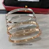 High End jewelry bangles for Carter womens non fading V gold bracelet narrow eternal male and female Original 1:1 With Real Logo