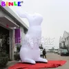 8mH (26ft) with blower Custom advertising white giant inflatable rabbit/animal cartoon/inflatables easter bunny with led light for sale