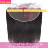 Wigs Braziliaans recht maagdelijk haar 13x6 kanten frontale haargebleekte knopen vooraf geplukt met babyhaar 100% menselijk haar Zwitserse kant