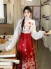 Dwuczęściowa sukienka 2024 Chińsko -krajowy styl koni Zestaw Tosty Tosty Ulepszone garnitury zaręczynowe Hanfu dla kobiet z