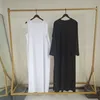 Porter sur scène Abaya Abaya Ensemble en deux pièces Dubaï Robe intérieure blanche turque pour femmes Africain Kaftan Robe Eid Moubarak Islamic Tenues Loose