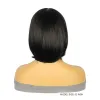 Perruques courtes bob raides perruques pour femmes Black Synthetic Natural Hair Wig avec une frange complète Cosplay résistant à la chaleur Utiliser les faux cheveux