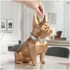 Decorative Objects Figurines French Bldog Coin Bank Box Piggy Figurine Home Decorations Storage Holder Toy Child Gift Money Dog For Ki Otsmj