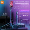 Attacca Xiaomi Bluetooth Selfie Stick da 2,2 m Tripod Camera Stick con telecomando per la fotografia di selfie Livestream con luce di riempimento