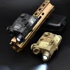 Lights PEQ 15 Airsoft Tactical ficklampa Endast White Light Nylon Verson Laser Pistol Always On Strobe With Pressure Switch Weapon Hunti