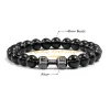 Strands calda naturale pietra naturale Dumbbell Bracciale in perline Bracciale nero Onyx perline fitness fit life preghiera braccialetti braccialetti per bilancieri