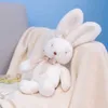 Pluche poppen schattige konijnspop vaste kleur stropdas super zacht klein wit konijn pluche speelgoed ragdoll meisje knuffel der404