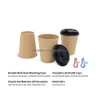 Straws Cupos descartáveis personalizados Copo de papel de parede dupla com revestimento de parede dupla para bebida para bebidas de festas Drop Drop Delivery Home Garden Ki Ot3nx