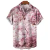Mäns casual skjortor 2024 Hawaiian för män sommar 3d tryck blommor kortärmade toppar överdimensionerade skjorta strand party street knappblus