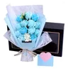 Decorative Flowers Artificial Soap Flower Korean Packaging Simulation Romantic Gift Box Small Bouquet Wedding Valentine Day Home Decor