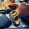 Onola Fashion Business Gold Watch Waterproof Silicone Tape Rainbow Di Watch Men's New Watch