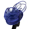 Headpieces Royal Blue Wedding Headpiece Party Hats Fascinator pannband Vintage Race Charming Flower Fedora Cocktail Church Hair Clips