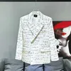 Herrdräkter PFHQ Letter Print axelkuddar Blazers Korean version Triple Breasted Male Cortile Advanced Summer Suit Jackets 21Z4340