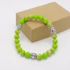 Charm Bracelets 여자 7 Chakra Bangle Light Green Healing Crystals Stone Yoga Reiki기도 Mala Bracelet Jewelry Gift