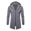 Herenjassen jas capuchon met lange mouw casual herfst winter vaste kleur rits rits manchet warm openste steek vest vesting jas bovenkleding