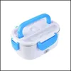 Verwenden Sie rostfreie 220 V Dual -Taschen Stahl Elektrische Lunchbox School Picknick Heizung Bento Boxen Lebensmittel wärmer Behälter Dh79a es s