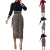 Summer printemps Nouveau femme à coude haut de coude à coude à collier haute robe hanche enveloppée Business Business Ol Style Bodycon Long Marive Crayon Robes décontractées jupe pour filles Lady