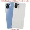 Rahmen 100% Original Neues Neues für Xiaomi Mi 11 Lite 4G 5G NE Glas Batterie Abdeckung Hintertürgehäuse mit Kamera -Objektivkleber Kleber CE