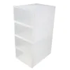 BIIN 4 PC Organizzatore in plastica trasparente bidoni scarpe scarpe scarpe scarpe custodie per polvere per polvere per cassetto contenitore bianco uomo stoccaggio