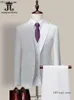 デザイナースーツチャイニーズスタイルのメンズスーツジャケットハイエンド刺繍ブランドブリティッシュスーツフォーマルビジネスメンズスーツスリーピースグルームウェディングドレススリムフィットスーツ995