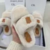 Luxe designer schoen vrouw teddy fuzzy flop flip tazz slippers man bloeierrubber sandalen glijbeer beren pluizige loafers winter pluche slipper plat harige sandaal binnenschoenen