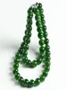 Véritable collier de perles de jade vert naturel femme joaillerie joaillerie réalité jades chinois accessoires en pierre fin bijoux 2207222321071