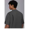 Rokawear American Trendy Brand dividiu diferentes painel de malha de material respirável Camiseta curta de mangas curtas estilo funcional solto top para homens