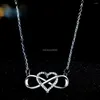 Pendant Necklaces Romantic Fashion Silver Gold Color Infinity Forever Love Necklace Lucky Heart For Women Gift Jewelry