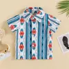 Kinderen shirts babyjongen zomer t-shirt kinderen casual westerse geometrische/ koe bedrukte shirt met korte mouwen shirt kinderen kleding topl2404