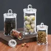 Garrafas de armazenamento Jars transparentes estilo IC de vidro Recipiente moderno garrafa selada com chá de tampa e tampa de feijão de café H240425