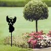 Cifbuy deco 1pc Angel Garden Stake Iron Silhouette Christmas Courtyard Garden Decor Academy外の農家の装飾地面240419