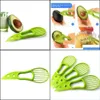 3in1 AVOCADO Fruktgrönsaksverktyg Slicer Cutter Knife Corer PP Separator Shea Butter Kitchen Helper Accesso DHVCU