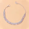 Anklets Bling Cubic Zirconia Chain Anklet For Women Fashion Ankle Armband Barefoot Sandals Foot Jewelry Anniversary Gift