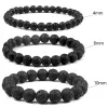 Fili 6/8/10 mm perline bracciale allungata per donne uomini uomini naturali vulcanici lavone in pietra braccialetti braccialetti di energia yoga meditazione gioielli