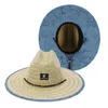 Fashion Lifeguard Hat Pagning Weave Lady Summer Beach Sun Stampa per esterni larga Panama taglia 5760 cm 240415