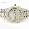 Luxury Watch Vvs Moissanite Diamonds Relógios feitos à mão, aço inoxidável para homens/mulheres Hip Hop Watch Bust Down Presente para ele