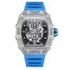 Onola volledige diamant mode horloge heren tape waterdichte kwarts horloge heren's