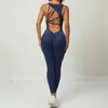 Damen Jumpsuits Rolpper modische und sexy hohle Scench Monkeys Damen -Fitness -Sport -Jumpsuit mit erhöht