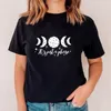 Kvinnors t-skjortor Det är bara en fas t-shirt kvinnor celestial r moon grafisk tee skjorta estetiska faser astronomi tshirt kläder