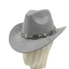 Chapeaux à bord large chapeaux Bucket Mens and Womens Cowboy Chapeaux de cowboy en daim Western Rider Chain de chaîne accessoires