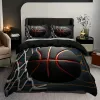 Uppsättningar populära basketsportmönster med sängkläder, duvet täcker sängklippt täcke kudde, king queen size sängkläder set