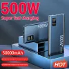 Chargers New Power Bank 50000mAh 500W Dual Port Super Fast Fast Charger Portable External Battery Charger pour iPhone Xiaomi Huawei Samsung