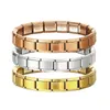 Pulseras de encanto 2024 Joyas para mujeres de 9 mm de ancho Itanlian elástica Fashion Fashion Bangle de acero inoxidable